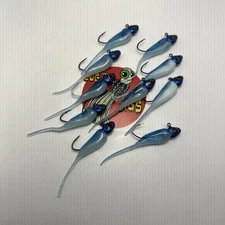 10 Pack 1/16 Oz  Blue And White Crappie Jigs, Crappie Lure  (Cumulus)