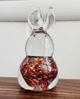 BLENKO Signed Glass Special Edition Easter Bunny Rabbit Multicolor Confetti