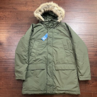 Adidas Pad Fur Hooded Parka Puffer Jacket Base Green Men s Size M