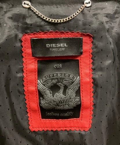 Diesel Lamb Leather Riders Jacket Men's Size XS Black image 5