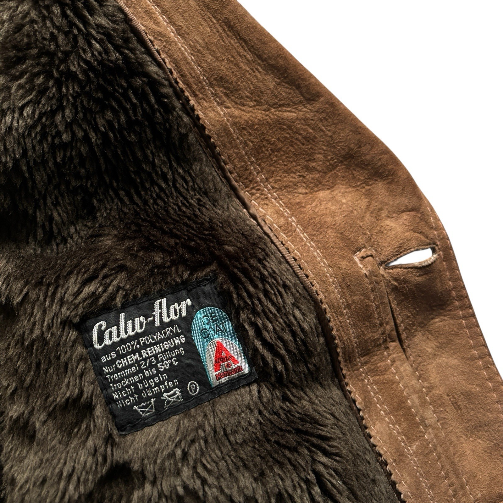Vintage 70s Suede Coat Mod Indie 42" image 3