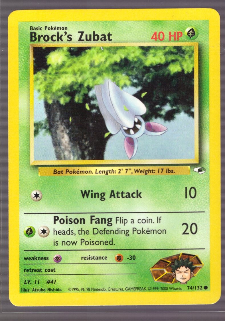 Pokemon Brock's Zubat 74/132 Gym Heroes 2000 WOTC