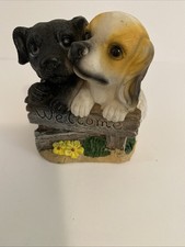 Dog Duo Welcome Sign Figurine Home Decor Statue