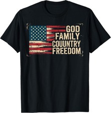 God Family Country Freedom American Flag Unisex T-Shirt