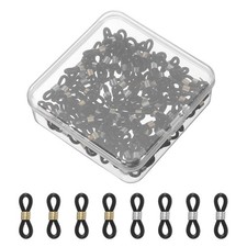 Eyeglass Chain End, 120 Pcs Chain Connector with Medium Box, Black Gold/Silver