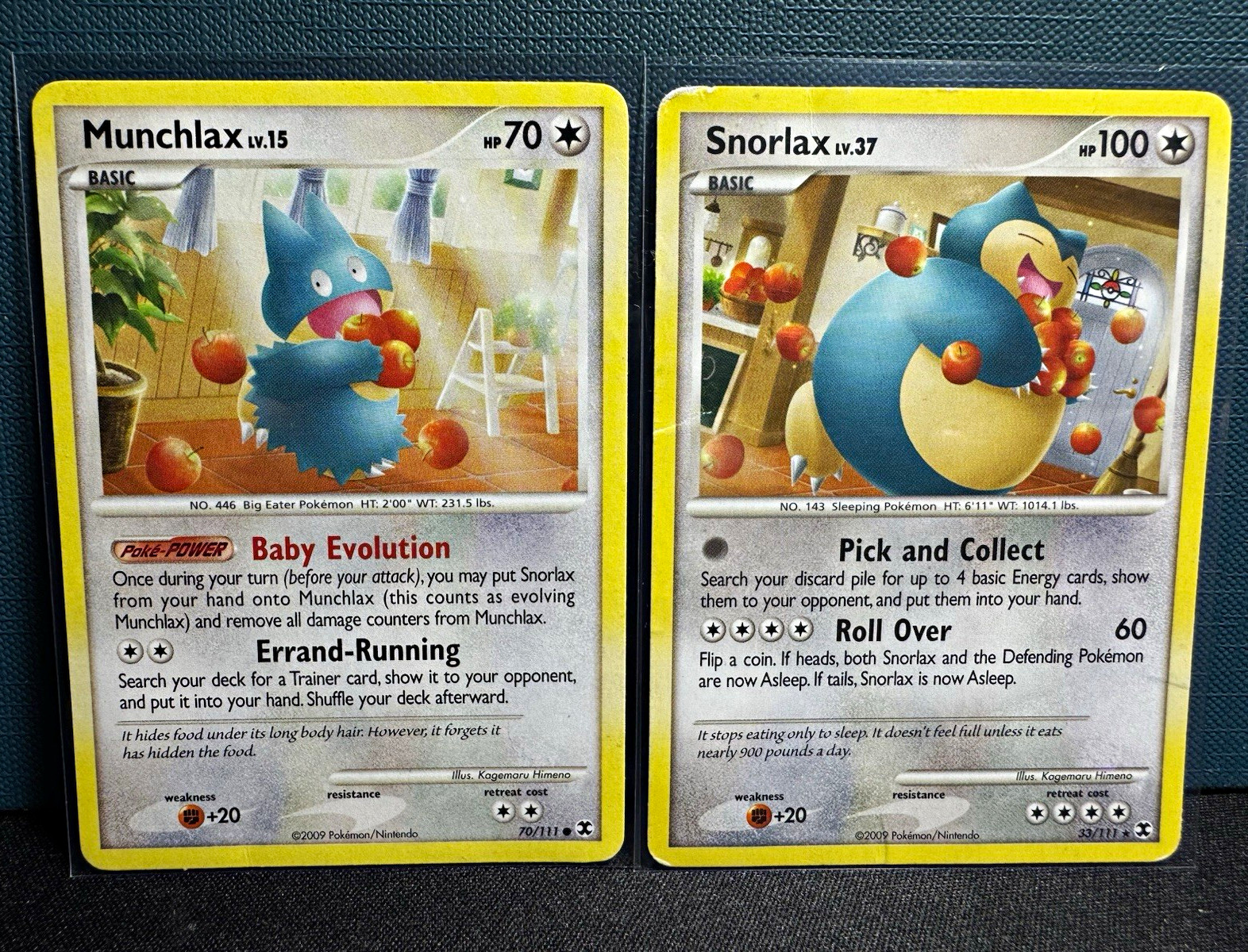 Pokemon TCG Rising Rivals Munchlax 70/111 & Snorlax 33/111 2-Card Lot 2009