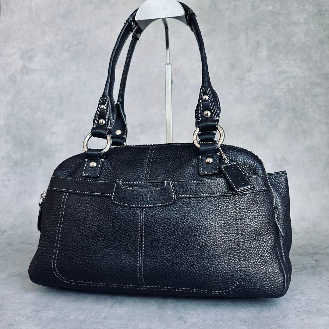 Coach Penelope Leather Satchel Black 2Way Shoulder Bag Y2K Archive