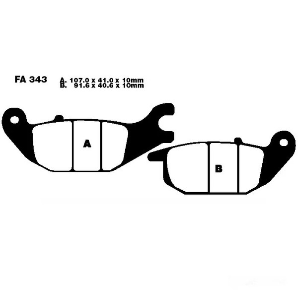 Bremsbelag BremsbeläGe Ebc FA343HH Hinten FüR Honda Cbr 125 Rw 80 Km H 2007-2010-image