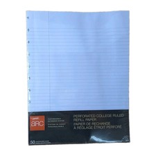 STAPLES ARC CUSTOMIZABLE NOTEBOOK SYSTEM REFILL PAPER College Ruled 50 Sheets
