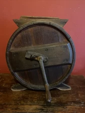 Antique Table Top Cylinder Barrel Butter Churn