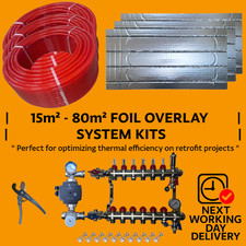 FOIL OVERLAY XPS UFH SINGLE ZONE UNDERFLOOR HEATING SYSTEM PACKS -(15M² - 80M²)