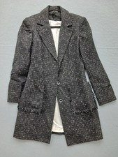 Style Women's Blazer Size 4 Gray Tweed Fringe Detail Casual