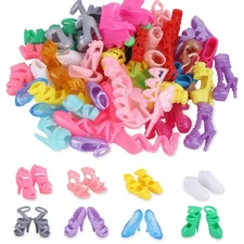JANYUN 30 Pairs Doll Shoes Various Styles Replacement High Heel Boot Assorted...
