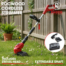 Cordless Strimmer Grass Trimmer Electric 20V RocwooD Garden Battery And Charger