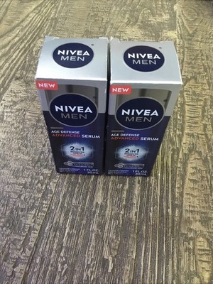 X2 Nivea MEN Age Defense Advanced Serum 2 in 1 Dark Spots & Wrinkles 1 OZ 30 mL