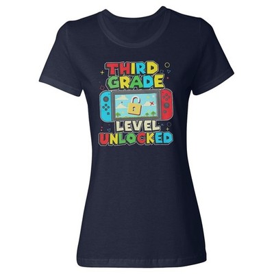 Third Grade Level Unlocked - Gaming Back To School Ladies' Crewneck T-Shirt