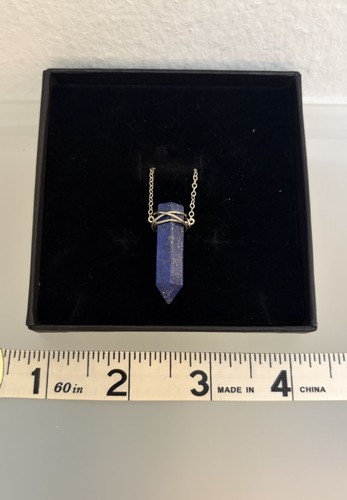 Unbranded Blue Lapis Lazuli Pendant 925 Sterling Silver Chain Necklace 22"