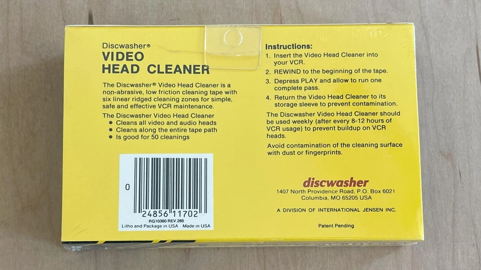 Limpador de cabeça de vídeo formato Beta Betamax máquina de lavar disco NOVO EM FOLHA LACRADO - Imagem 3 de 4