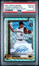2025 TOPPS CHROME RC AUTOS AQUA WAVE #RATHA THOMAS HARRINGTON 153/199 PSA 8