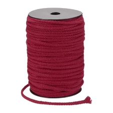 Macrame Cord 5mm x 295 ft Handmade Natural Cotton Rope, 8 Strand, Dark Red