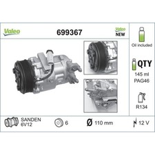 1x Kompressor, Klimaanlage VALEO 699367 passend für OPEL SUBARU SUZUKI