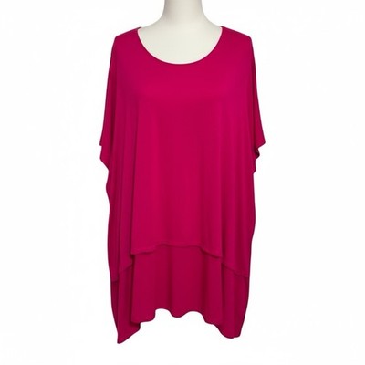 Avenue Women s Plus Size 3X (22-24W) Fuchsia Tunic Top - Flowy