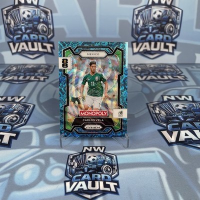 2026 Panini Monopoly Prizm FIFA World Cup Carlos Vela Boardwalk Blue Wave 53