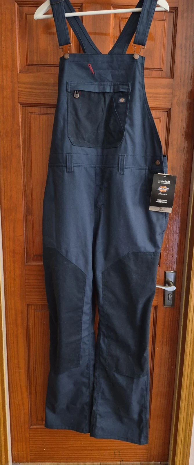NWT Dickies Tradebuilt Womens Relaxed Fit Waxed Canvas Bib Overalls Blue Duck XL