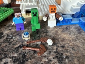 Lego Minecraft 21120 & 21134 The Snow Hideout & Waterfall Base w/ All Manuals