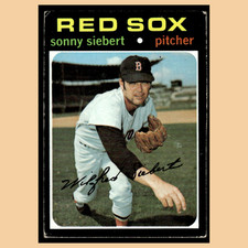 Sonny Siebert #710 1971 Topps Boston Red Sox Baseball Card MLB EX