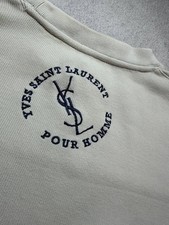 Vintage Yves Saint Laurent Pour Homme Sweatshirt Mens M Beige YSL Logo Rare  