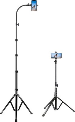 Elitehood 205cm Hoch Handy Stativ, Flexibel Overhead iPhone Stativ mit 43cm Hals