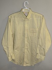 Brooks Brothers 346 Shirt Mens Large Button Down Yellow Striped