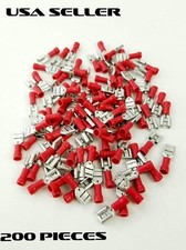 200 pc Female Quick Disconnect Wire Connectors Terminals Red 22-18 AWG Ga .187