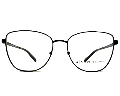 Armani Exchange Eyeglasses Frames AX1033 6000 Black Cat Eye Full Rim 53-16-140