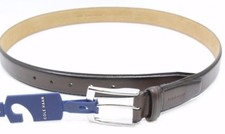 Cole Haan Men's 32mm Feather Edge Belt Embossed Logo Chestnut - Size 36 - NEW