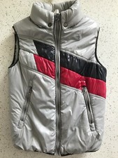 Diesel Boys Light Gray Red Black Stipes Vest with Size Measurement