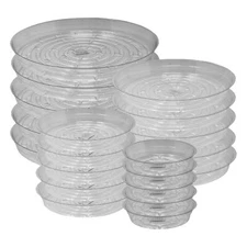 Garden Elements Plastic Round Plant Saucers, Assorted Sizes (20 Pack)