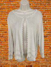 LAURA ASHLEY BEIGE CARDIGAN SIZE UK 20 VISCOSE WOMENS LONG SLEEVE ONE BUTTON UP