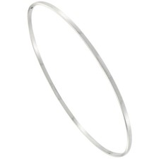 925 Sterling Silver Very Thin Slip-on Stackable Square-Top Bangle Bracelet 7.25"