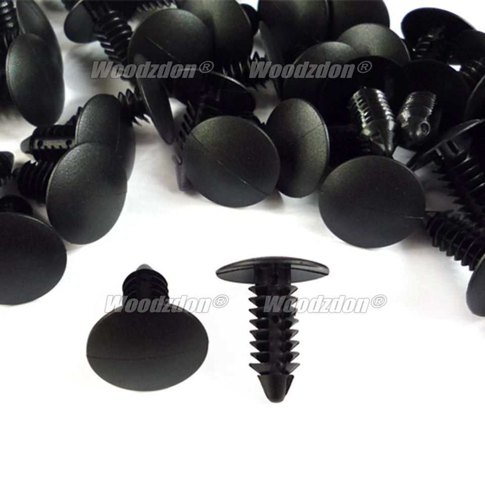 PACK 1000 BLACK NYLON CLIPS 1595864,1605396,6030441,388577S PUSH TYPE FASTENERS Foto 2 de 4