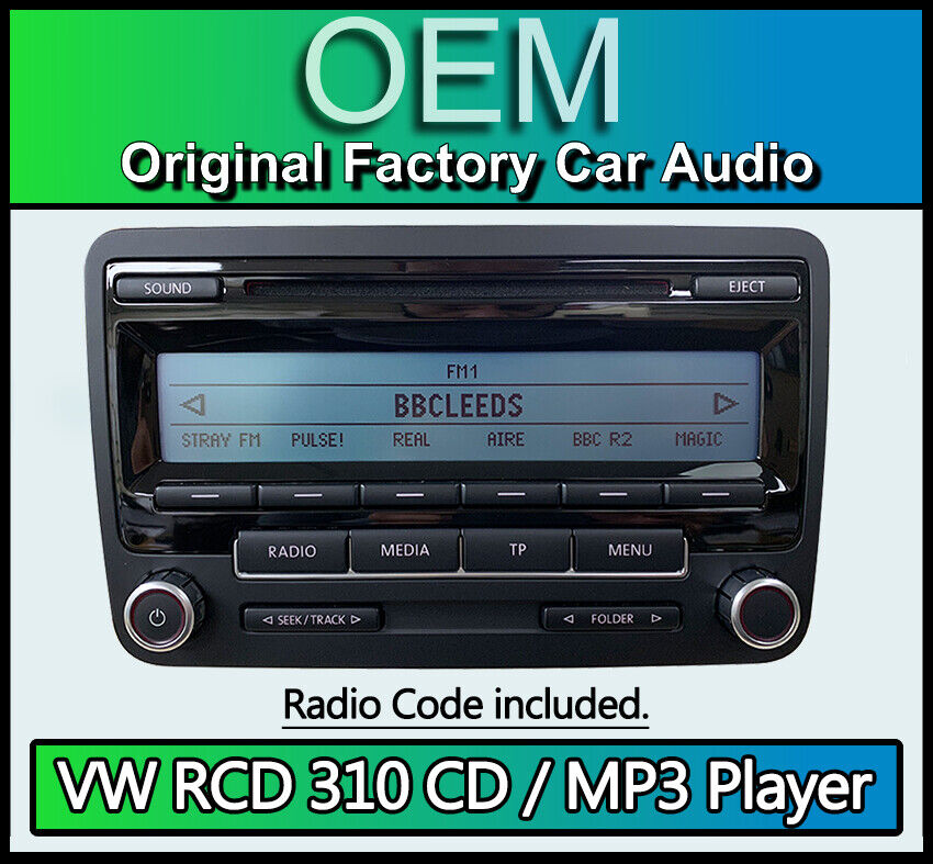 beddengoed Over het algemeen Beheren VW RCD 310 CD MP3 player, VW Jetta car stereo headunit, Supplied with radio  code | eBay