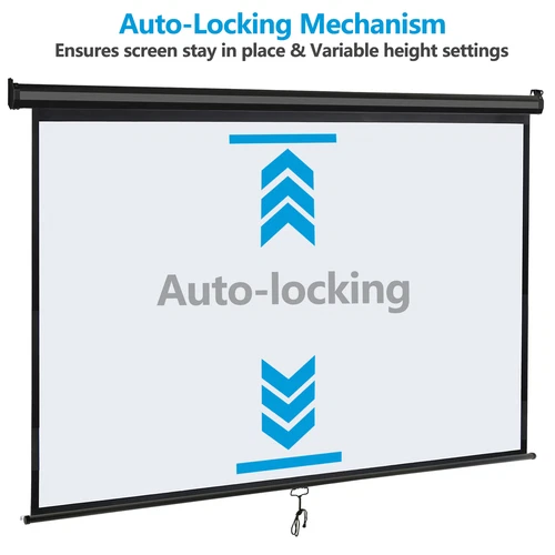 72''/80''/100''/119'' Projector Screen Pull Down Projection Screen Home Theater - Picture 35 of 89
