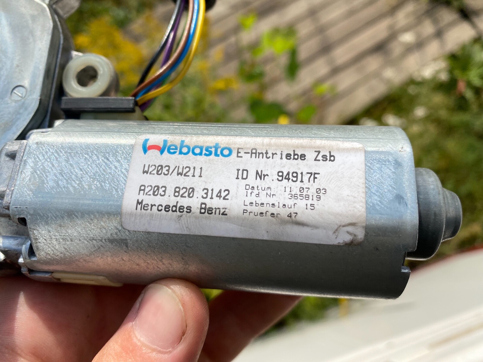 Mercedes W203 W211 Sunroof Motor OEM A2038203142 eBay