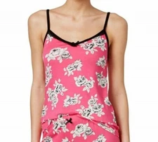 Jenni by Jennifer Moore Juniors Rose-Print Pajama Tank Top, Pink, Large L