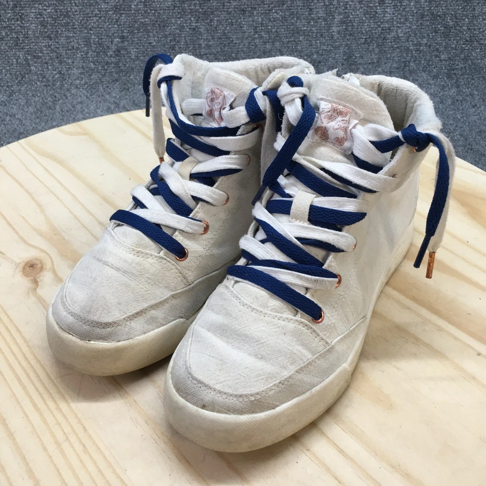 Roxy 鞋女式 8 Camy U 高帮系带运动鞋 ARJS600494 白色面料 — 第 3/4 张图片