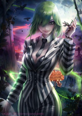 Beetlejuice Anime Sexy Lady HD Print Canvas Manga Poster SFW Unframed