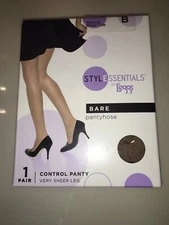Style Essentials By Leggs Bare Pantyhose Size B / Sheer Toe Color Natural. N.O.S