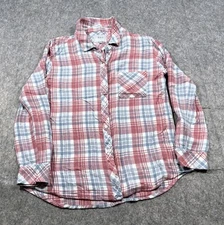 Rails Red Blue Women's Plaid Hunter Rosewood Sky Button Down Blouse Shirt Sz S