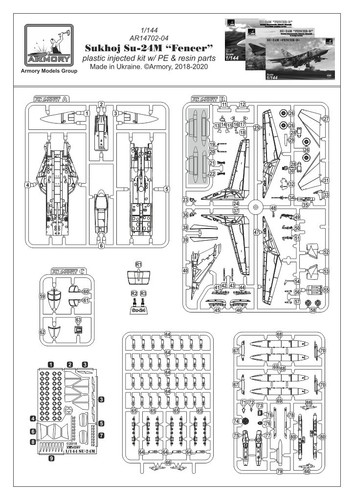 Armory Models AR14704 Escala 1:144Sukhoj Su24M Esgrima Ucraniano Moderno Pixel Camo - Imagen 15 de 24